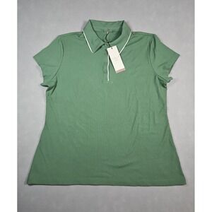Calia Womens Green Modal Blend Rib Polo Golf Shirt Size XXL NWT